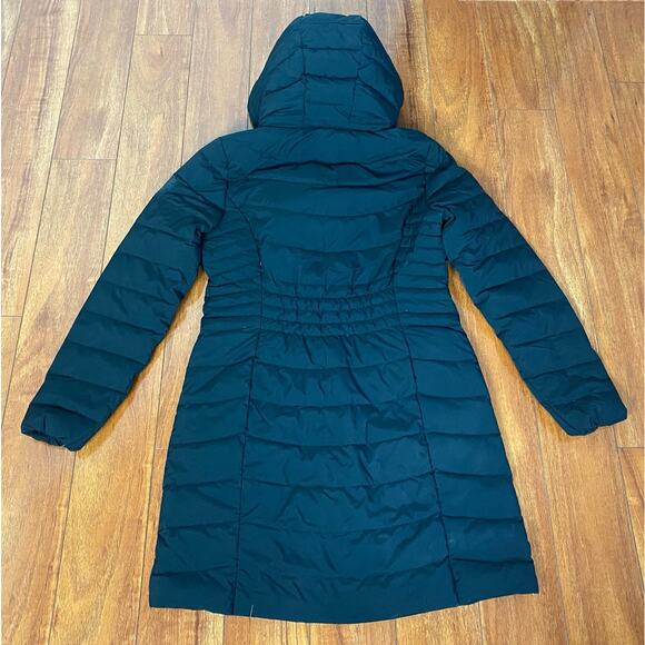 NEW Women DKNY Down Feather Water Resistant hooded puffer parka jacket coat S - Picture 4 of 5